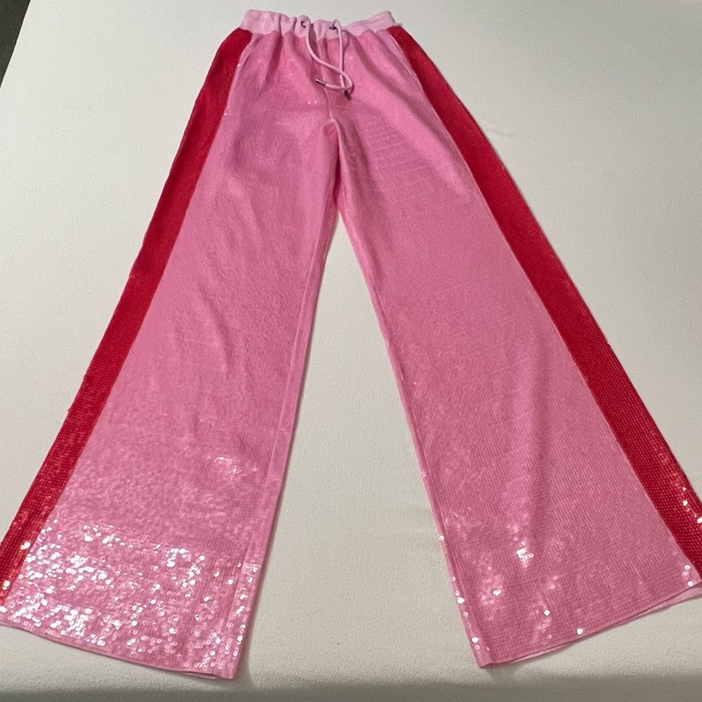 Alberta Ferretti Two Tone Sequined Track Pants